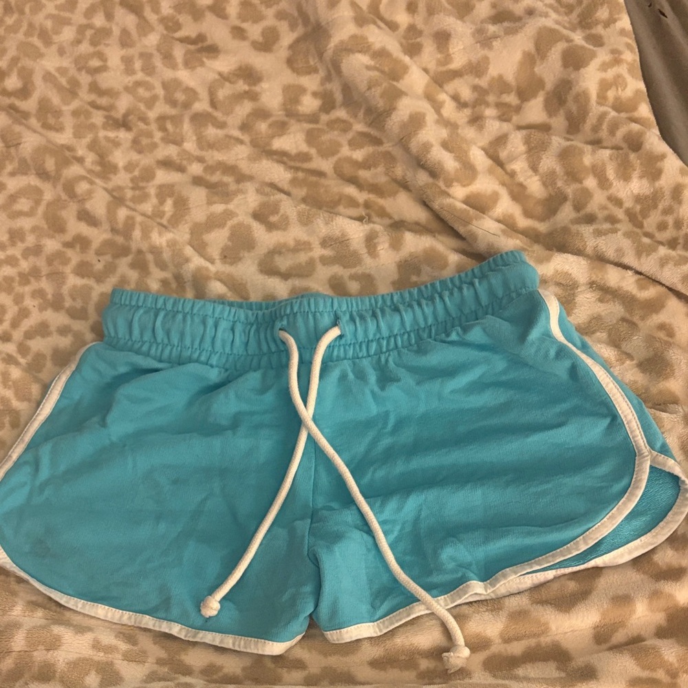 Forever 21 Turquoise Athletic Shorts with White Trim